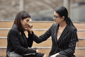Person recognizing major depression symptoms in their loved one