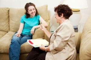 Two people discussing psychiatry vs. psychology